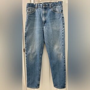 Vintage Carhartt Light Wash Men’s Denim Jeans Made in USA 36X32 Workwear B17DST